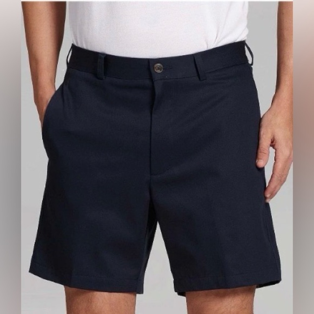 Roundtree & Yorke Flat Front Easy Care Shorts, Black